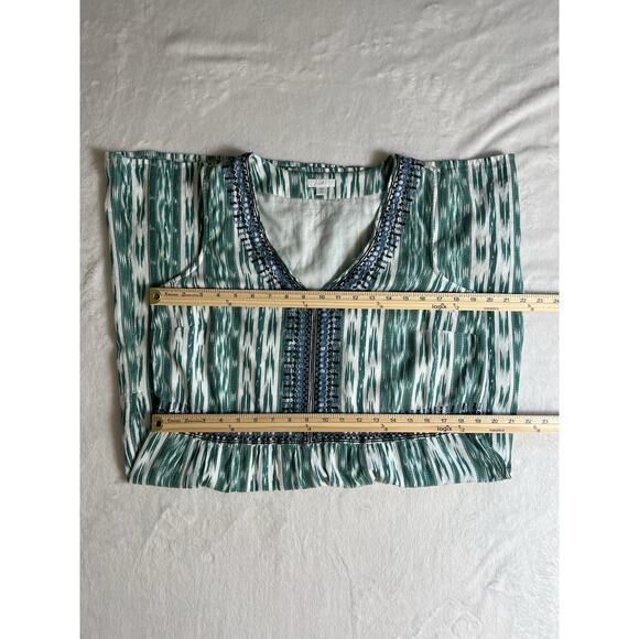 J. Jill Womens Embroidered Dress Size M Tall Multicolor Beachy Boho Artsy Travel - Picture 7 of 8